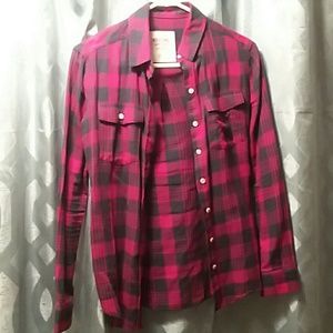 flannel button up shirt